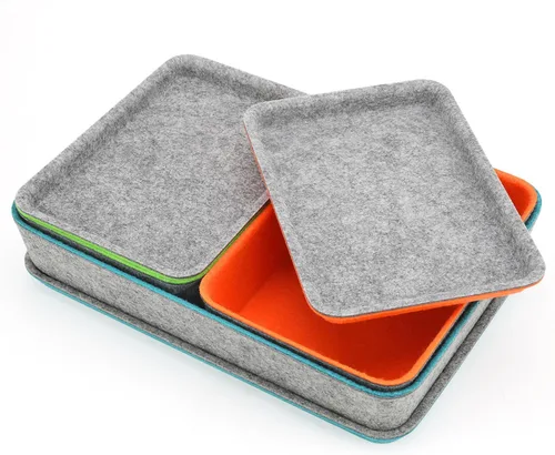 Welaxy Organizador de cajones apilables con tapa para el hogar, oficina, trabajo, caja de almacenamiento de escritorio con tapa para maquillaje