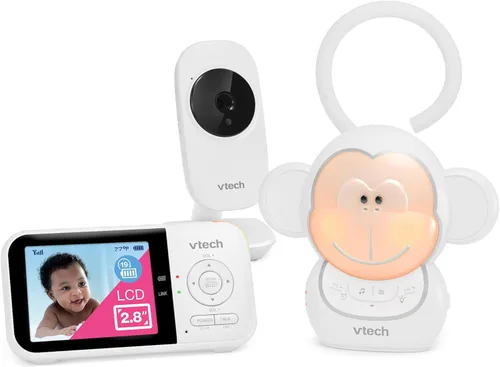 Miniatura 14 de VTech VM819-2 Monitor de bebé, pantalla de 2.8 pulgadas, 2 cámaras, rango de 1000 pies, visión nocturna, audio de 2 vías, sensor de temperatura