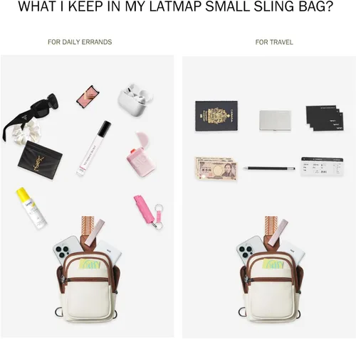 Miniatura 7 de Sling Bag For Women Faux Leather Small Casual Daypack Backpack Fanny Pack Crossbody Chest Bags Purse