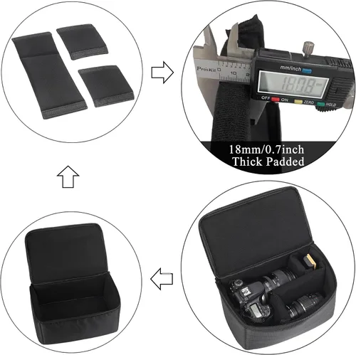 Miniatura 4 de Funda impermeable para cámara, bolsa de inserción de partición acolchadaBolsa de lente antichoque para SLR SLR Canon Nikon Sony Cámara Lente
