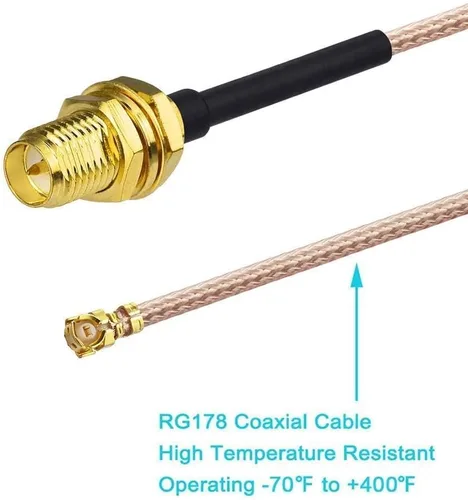 Miniatura 5 de Bingfu Dual Band WiFi 2.4GHz 5GHz 5.8GHz 8dBi RP-SMA Antena macho 7.9 in 8 pulgadas RG178 Cable 4 Pack para enrutador WiFi inalámbrico Mini PCI