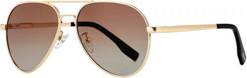 Miniatura 183 de Gleyemor Lentes de sol polarizados estilo aviador para niños y niñas, jóvenes, adolescentes, dos tamaños de 1.969 in y 2.047 in