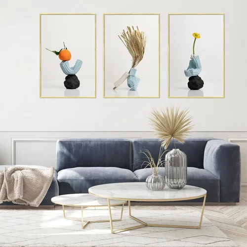 Miniatura 6 de ELSKER&HOME 24x36 Marco de Póster 3 Pack, Marco de Fotos Dorado para Montaje en Pared Horizontal o Vertical, Resistente y a Prueba de Arañazos