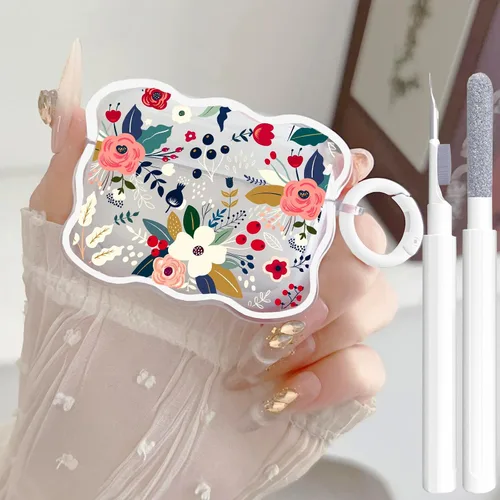 Miniatura 24 de Bonita funda transparente para AirPods Pro 2/1 Gen, diseño de lazo 3D femenino, funda protectora y a prueba de golpes de TPU suave Kawaii para Apple