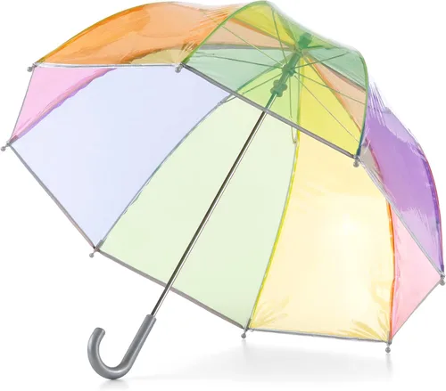 Miniatura 6 de totes Paraguas de burbujas transparente para niños con mango de fácil agarre, Arco iris, Moderno