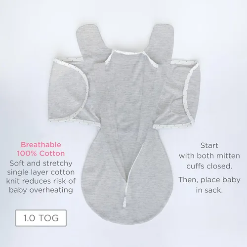 Miniatura 5 de SwaddleDesigns Saco de Envolver Omni de 6 Vías con Brazos Arriba para Recién Nacido, Más Opciones para Calmar el Reflejo de Moro, Mejora el Sueño