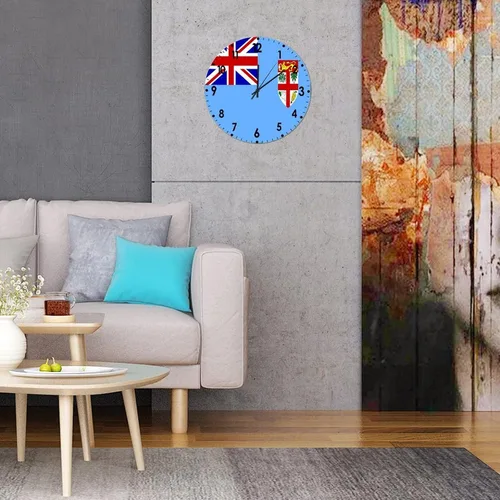 Miniatura 850 de Cheyan Reloj de pared con bandera de Canadá de 12 pulgadas, silencioso, sin tictac, de PVC, funciona con pilas, reloj redondo decorativo, regalo