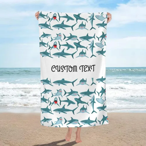 Miniatura 8 de Toalla de playa personalizada, toallas de playa personalizadas de animales de dinosaurio coloridos con nombre y foto, imagen de texto, toallas