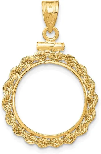 Miniatura 3 de Colgante de rosca de 14 quilates, 0.650in, bisel de monedas, 1.281in, 0.835in, estilo C121516.5, Metal, no conocido