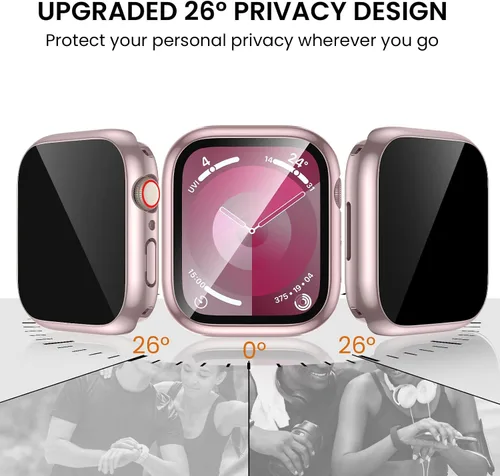 Miniatura 2 de Tensea (2 en 1) Funda protectora de pantalla impermeable para Apple Watch 41mm Serie 9 8 7, iWatch cubierta protectora de cara de PC con película