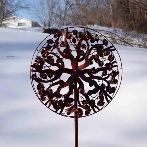 Miniatura 4 de Astral Starburst Chalily Garden Wind Spinner Esculturas cinéticas Grandes Mandala Spokes Arnés El Poder del Viento para un hermoso arte giratorio