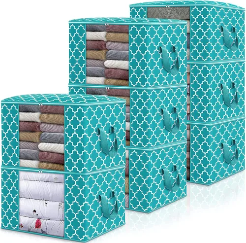 Miniatura 18 de WISELIFE Bolsas de almacenamiento, organización de ropa de manta grande y contenedores de almacenamiento para ropa de cama, edredones, organizador