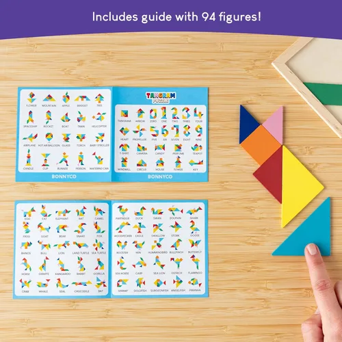Miniatura 5 de BONNYCO Tangram Puzzle Paquete de Madera de 30 Recuerdos de Fiesta para Niños. Rellenos de Bolsas de Dulces para Niños de 3-5, 4-8, Regalos
