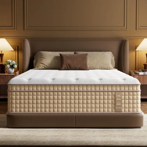 BedStory Colchón de tamaño King, colchones híbridos firmes de 12 pulgadas en una caja con gel refrescante y resortes ensacables para aliviar el