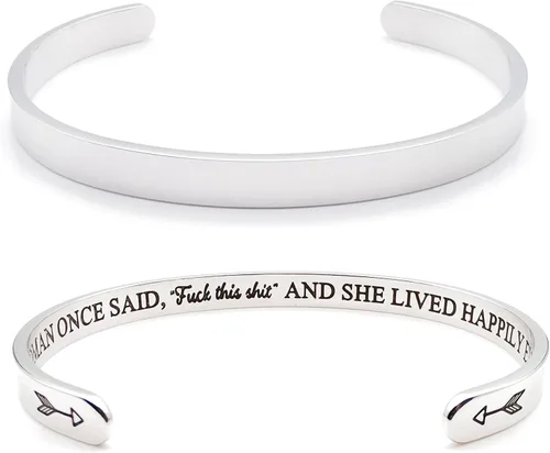 Miniatura 195 de Pulseras inspiradoras para mujer, joyería de acero inoxidable, con refranes, pulsera motivacional con mensaje oculto, pulseras grabadas para mejor