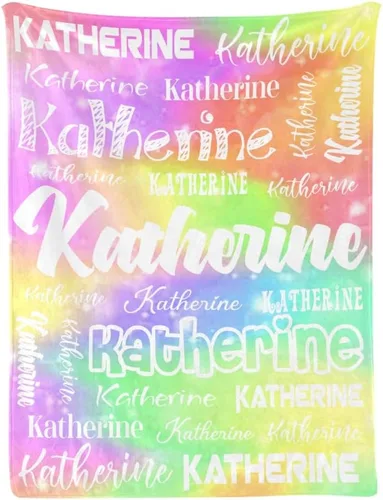 Miniatura 23 de Manta personalizada de bebé con nombre, manta personalizada con nombre para adultos, niños y familia (negro, 30 x 40 pulgadas)