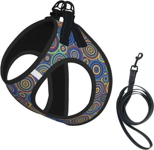 Arnés reflectante para perro, colorido patrón brillante de escamas de pez de sirena, chaleco transpirable fácil de poner, solución para caminar