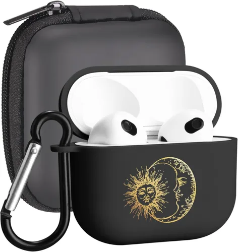 Miniatura 14 de Funda compatible con Airpods de 3ª generación, linda funda para Airpods 3, diseño de rana, protectora para mujeres y niñas con llavero para Apple