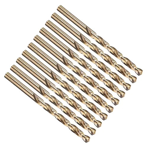 Miniatura 19 de PATIKIL Broca Jobber de 0.039 in, vástago recto M35 cobalto 5% acero de alta velocidad 135° acabado dorado para metal duro de acero inoxidable - 2