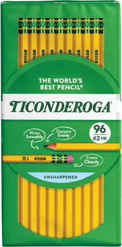 Miniatura 16 de Ticonderoga Lápices de madera, preafilados, 2 HB suaves, amarillos, 12