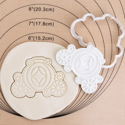 Miniatura 2 de Princess Carriage - Cortador de galletas para hornear con sello 3D, accesorios de ácido poliláctico (PLA) para regalos, decoración para fiestas