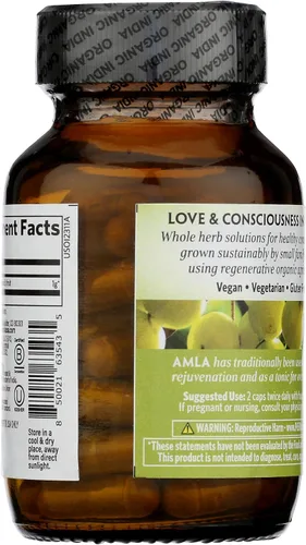 Miniatura 4 de ORGANIC INDIA Cápsulas de Amla Orgánicas - Suplemento Vitamínico Herbal de Grosella Espinosa India, Suplemento de Amla, Apoyo Inmunológico, Vegano