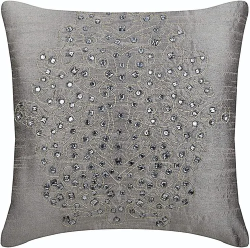 Miniatura 35 de The HomeCentric Funda de cojín para silla, fundas de almohada decorativas de 22 x 22 pulgadas (21.7 x 21.7 in), color plateado, fundas de almohada