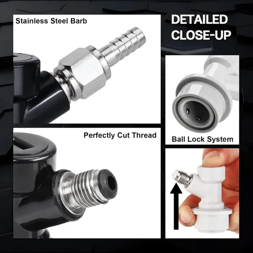 Miniatura 4 de MRbrew Juego de desconexión de cerradura de bola, accesorios de barril de maíz para bloqueo de bola de preparación casera para acoplador de postes