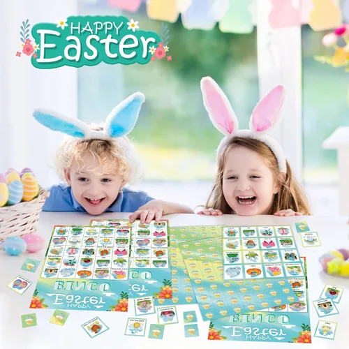 Miniatura 5 de OHOME Juegos de bingo de Pascua para niños, juguetes de manualidades de Pascua para niños, niñas, adultos y adolescentes, actividades en el aula