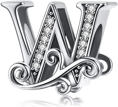 Miniatura 46 de BETTY&SARAH dije de plata esterlina 925 con forma de letra, para pulseras Pandora, letra del alfabeto, joya, regalo para mujer