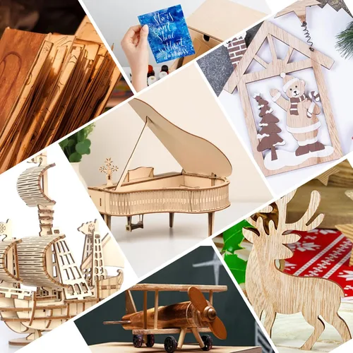 Miniatura 8 de Paquete de 24 hojas de tilo de 1/8, 0.118 in de tilo para corte láser, hojas de madera sin terminar de 12 x 12 pulgadas para grabado, manualidades