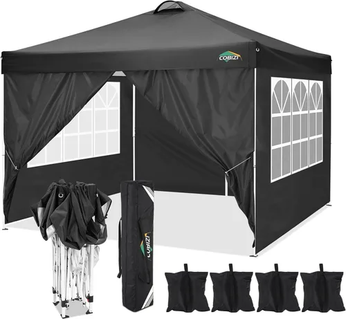 Miniatura 22 de COBIZI Toldo desplegable de 10 x 10 pies con 4 paredes laterales, toldo fácil de instalar para eventos, deportes, playa, fiestas, toldos de fiesta