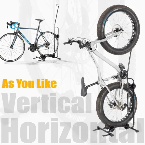 Miniatura 4 de CyclingDeal Soporte vertical para bicicleta – Estante de estacionamiento de piso ajustable vertical y horizontal de alta calidad para bicicletas