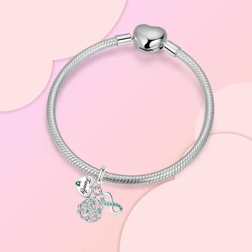 Miniatura 196 de Dije de girasol con diseño de estrella y luna y elefante para pulsera, collar de plata de ley 925, dijes de corazón de amor para mujer, regalo