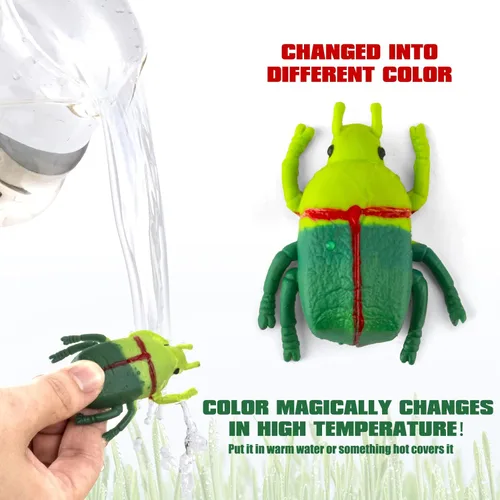 Miniatura 2 de Paquete de 12 juguetes de insectos que cambian de color, figuras de juguetes de insectos que cambian de color, juguetes de baño flotantes