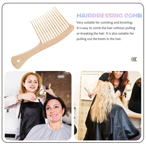 Miniatura 8 de Peine para el cabello Peine para el cabello, champú masajeador del cuero cabelludo, peine desenredante de madera, peine para barba afro, peine