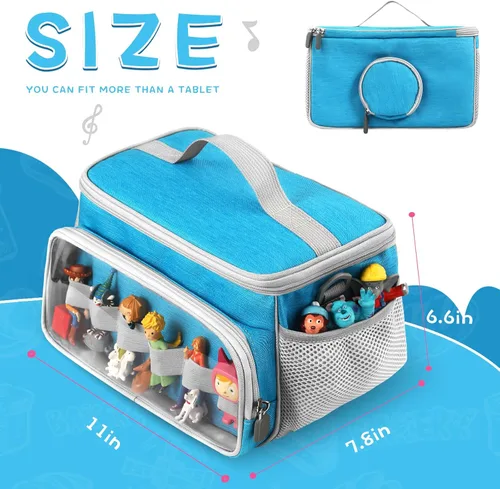Miniatura 3 de PISOSN Estuche de transporte portátil compatible con el juego de iniciación de Toniebox y figuras de Tonies, bolsa de transporte de juguetes Azul