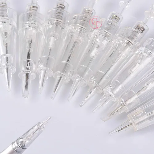 Miniatura 7 de Cartucho de agujas de maquillaje permanente para máquina de tatuaje Eyliner de cejas 1P 3P 5P 5F 7F para sombra de cejas en polvo degradado