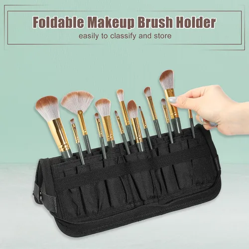 Miniatura 2 de VOCOSTE Soporte plegable para brochas de maquillaje, 23 bolsillos, organizador de brochas de maquillaje, bolsa de viaje para brochas de maquillaje