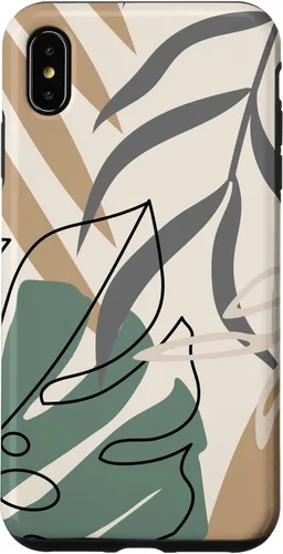 Miniatura 10 de Funda abstracta minimalista exótica para iPhone 13 Pro Tropical Botanical Beige Brown