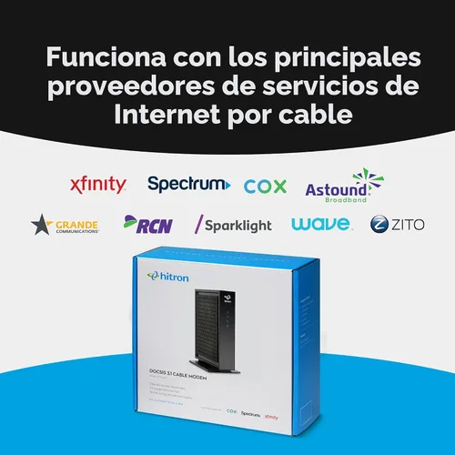 Miniatura 3 de Hitron CODA56 Módem de Internet por Cable SOLO - DOCSIS 3.1 2.5 Gbps SIN WiFi - Requiere Router Compatible con Xfinity/Spectrum/Cox NO