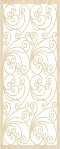 Miniatura 2 de 9 3/8"W x 24 3/8"H x 1/4"T Marilla Decorativos Paneles de Pared de Madera Calado, Abedul