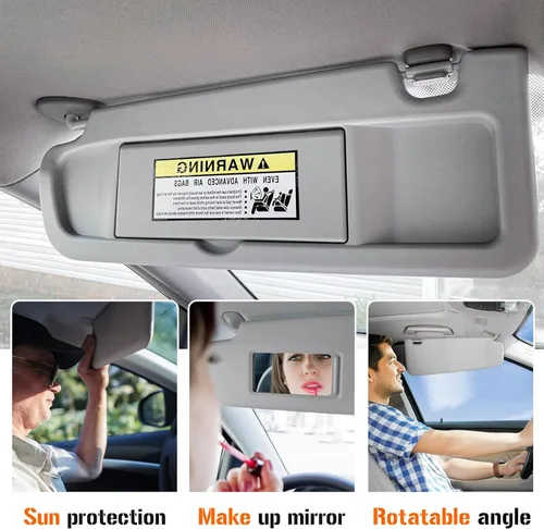 Miniatura 4 de Visera solar para Honda Civic EX LX Sedan SI Coupe 2006-2011, lado del conductor izquierdo, repuesto gris 83280-SNA-A01ZA