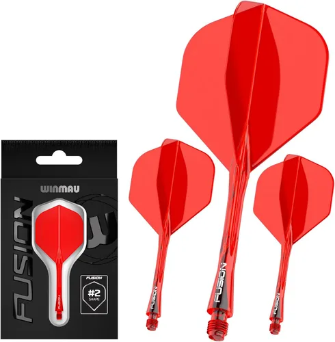 Miniatura 11 de Dardos Winmau Fusion Sistema Integrado de Vuelo y Eje - Forma y Diseño No.2 - Disponible en Corto, Intermedio y Mediano - Claro, Rojo y Morado