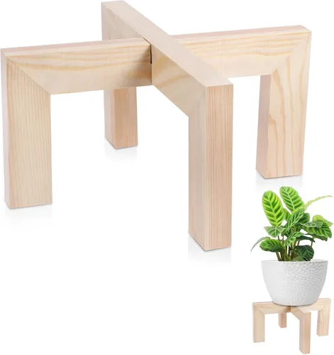 Vigordream Soporte para plantas, soporte de madera para interiores y exteriores, soporte para macetas individuales, soportes resistentes para