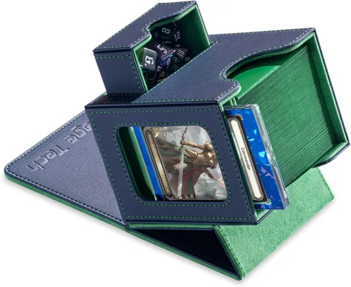 Miniatura 12 de Mage Tech - caja para cartas de MTG Commander con diseño patentado, exhibidor Commander, cabe 100 cartas con doble funda, ladrillo de cartas de 35pt