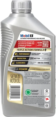 Miniatura 4 de Mobil 1 aceite de motor sintético completo de alto kilometraje de alto rendimiento extendido, 5W-20, 1 cuarto de galón (paquete de 6)