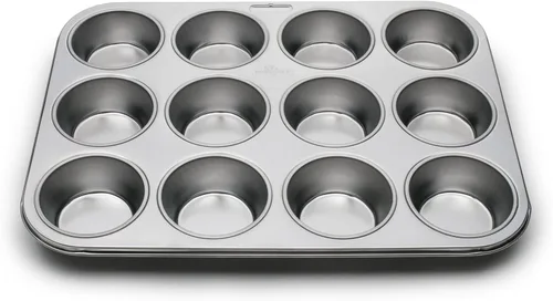 Fox Run Molde para magdalenas y cupcakes, 12 tazas estándar, acero inoxidable