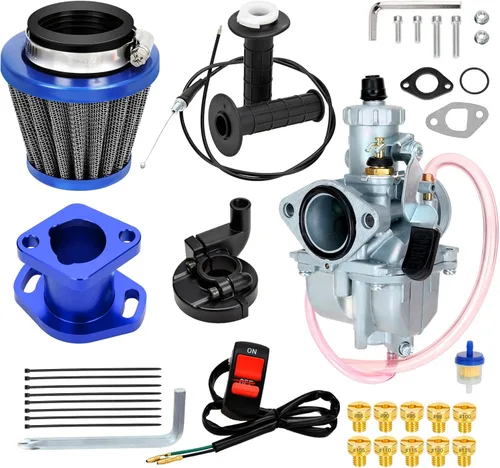 Miniatura 16 de FVRITO - Conjunto de carburador, acelerador y jets principales VM22 de 26 mm, para minimoto y Go Kart, piezas de rendimiento