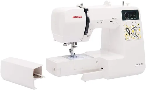 Miniatura 3 de Janome JW8100 Máquina de coser computarizada completamente equipada con 100 puntadas, 7 ojales, tapa dura, mesa de extensión y 22 accesorios